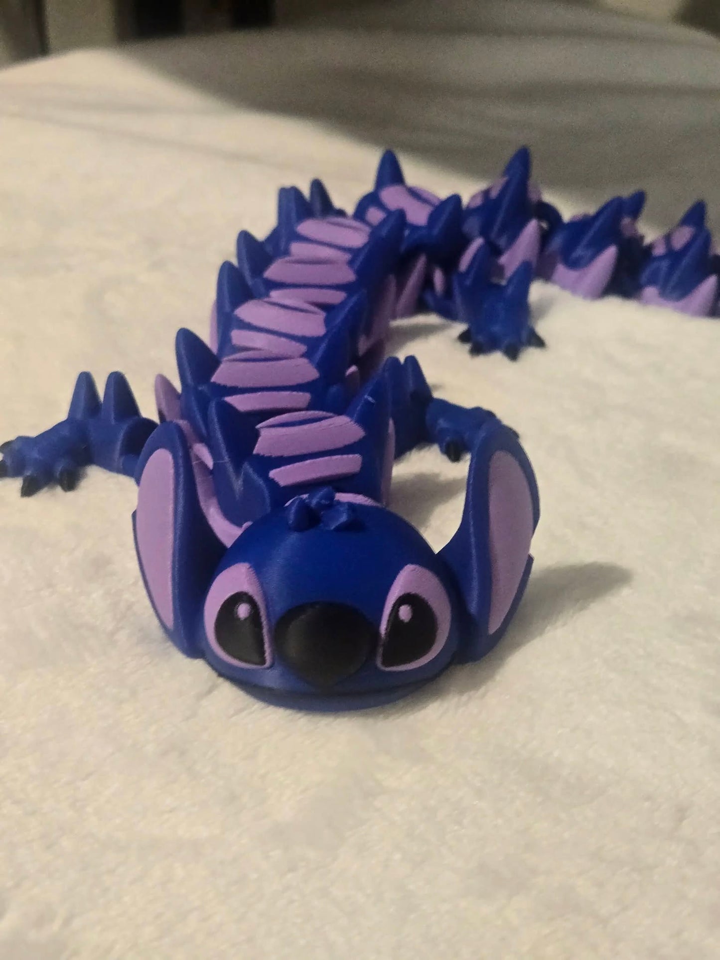 Blue Alien Dragon 3D Printed