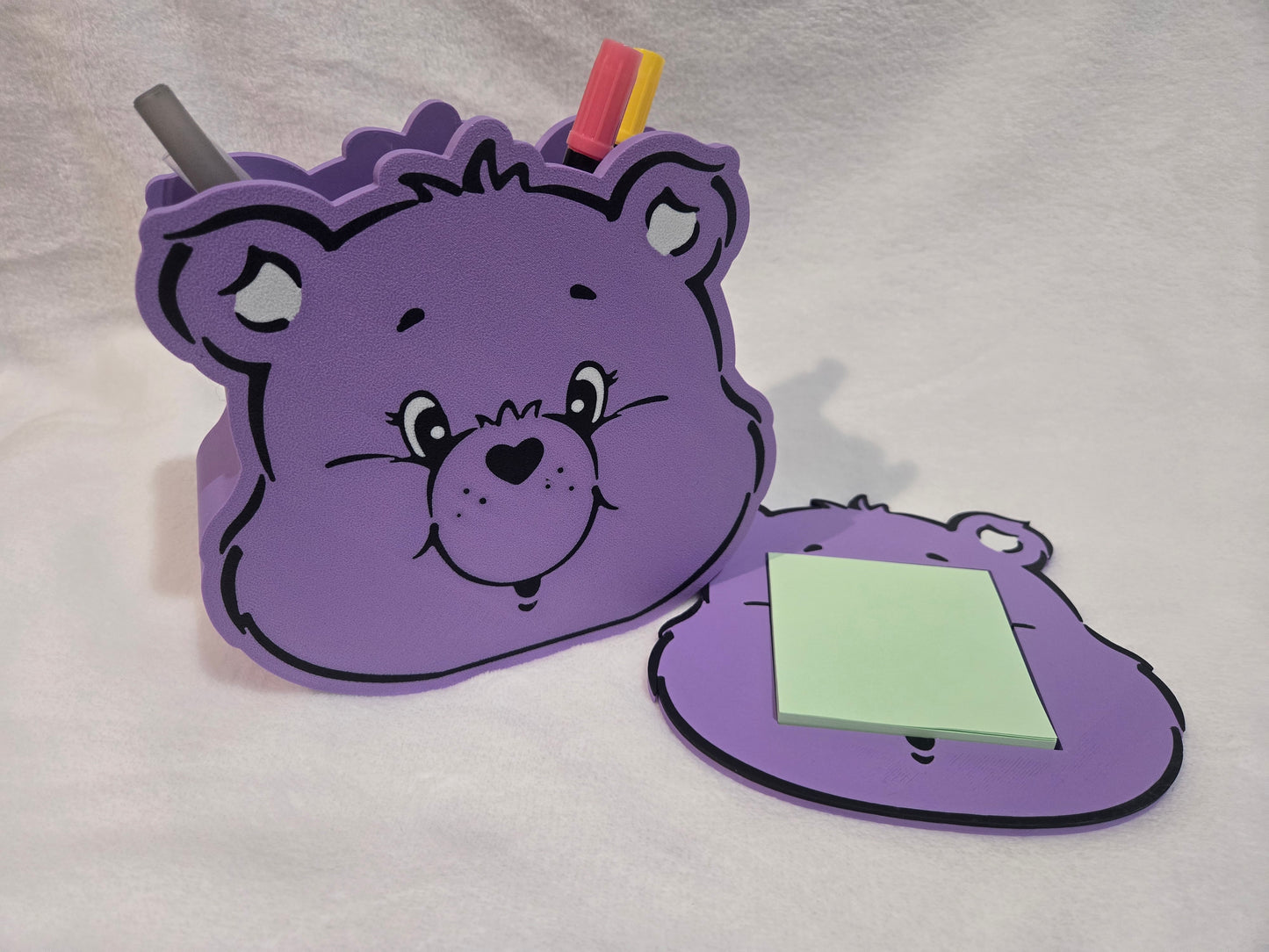 Purple Bear Pencil / Pen & Sticky Note Combo