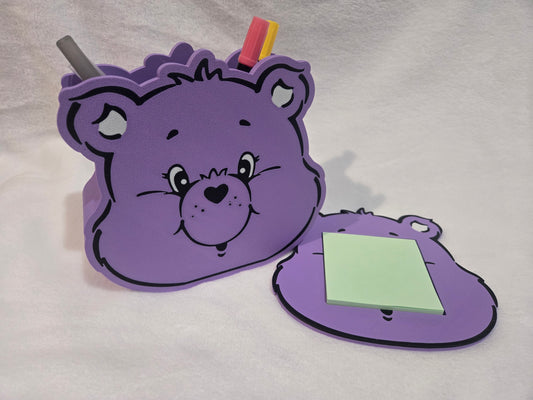Purple Bear Pencil / Pen & Sticky Note Combo