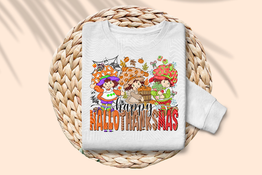 Strawberry Happy Hallothanksmas Crewneck