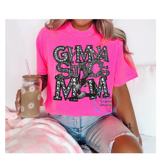 Gymnastics Mom II Faux Rhinestone DTF Transfer