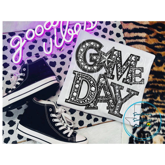 Game Day Star Faux Rhinestone DTF Transfer