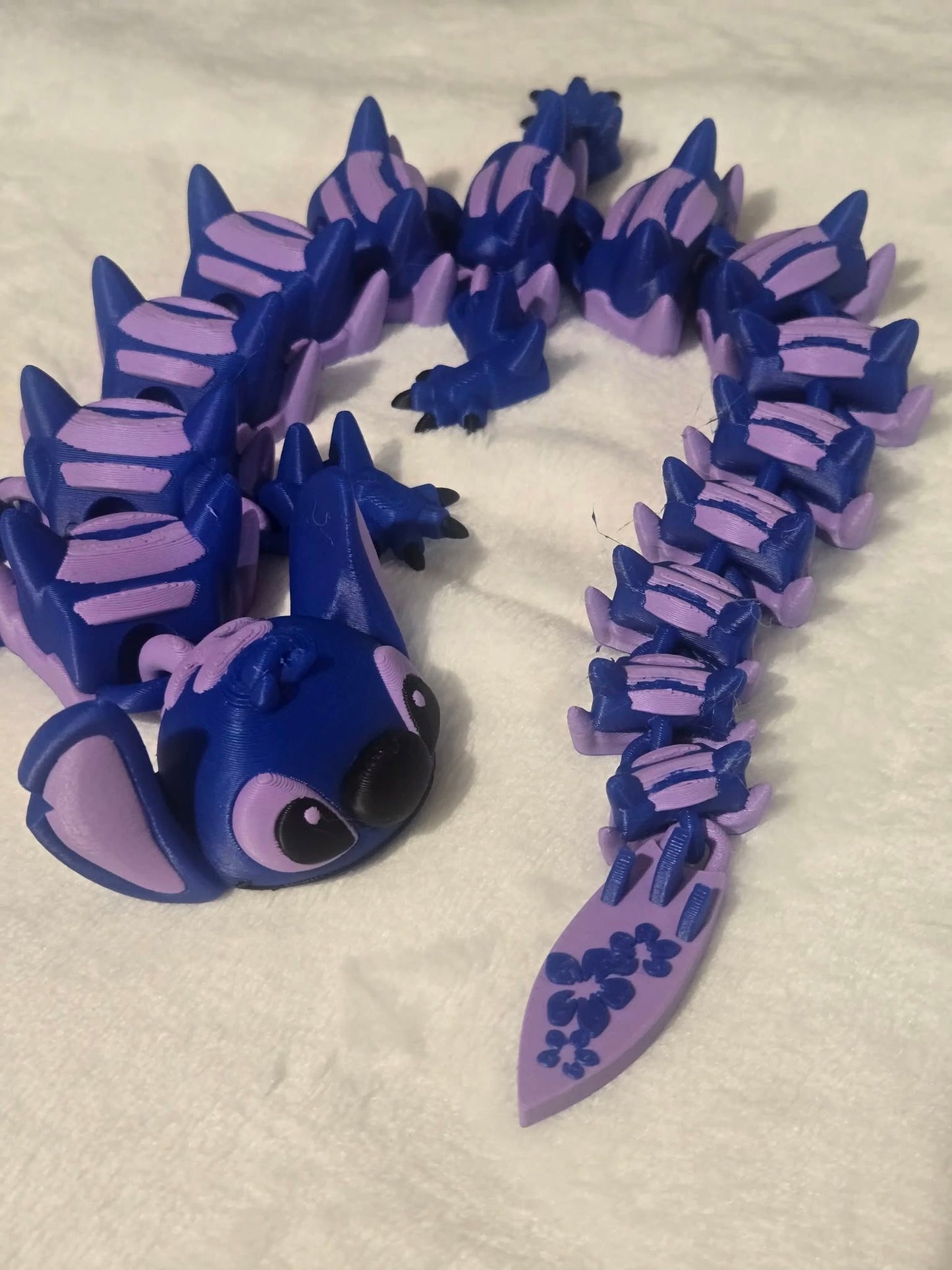 Blue Alien Dragon 3D Printed