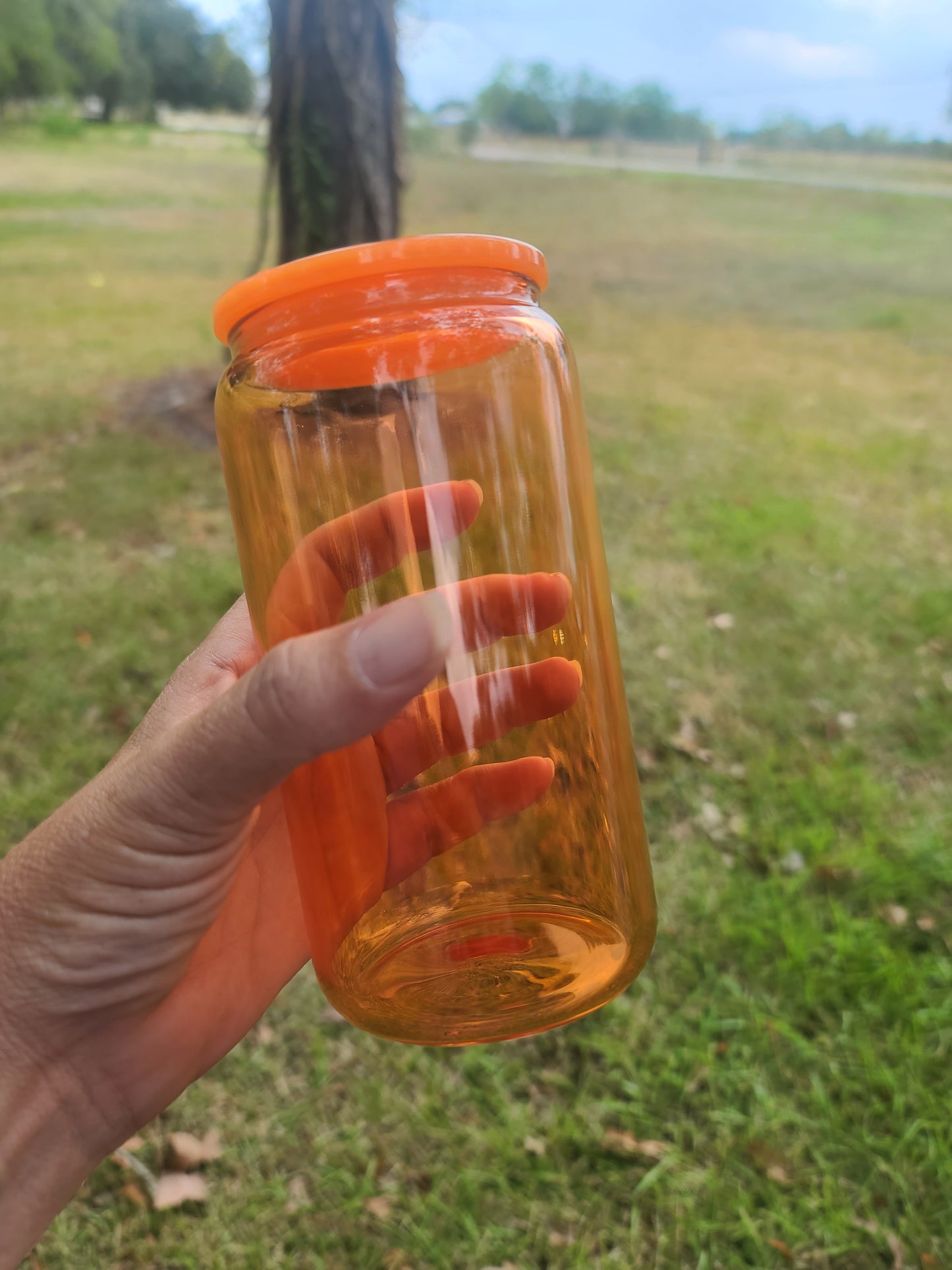 Colored 16oz Glass with Lid / Sublimation Blanks